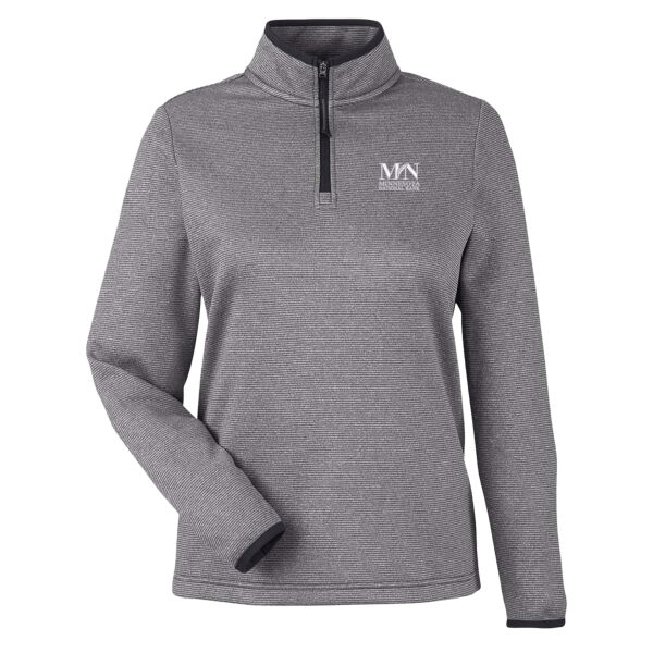 MNB - Women's Venture Heathered Stripe Quarter-Zip Pullover Thumbnail